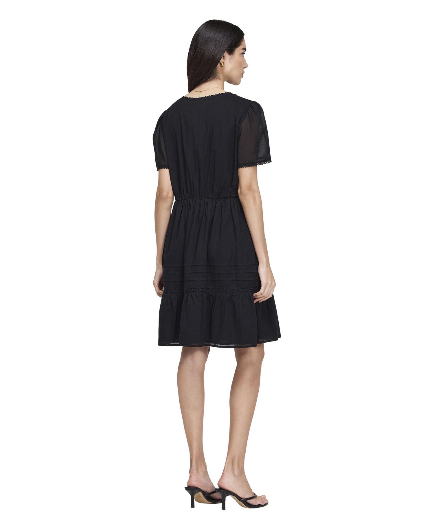 Women's Fit & Flare Cotton V-Neck Short Dress