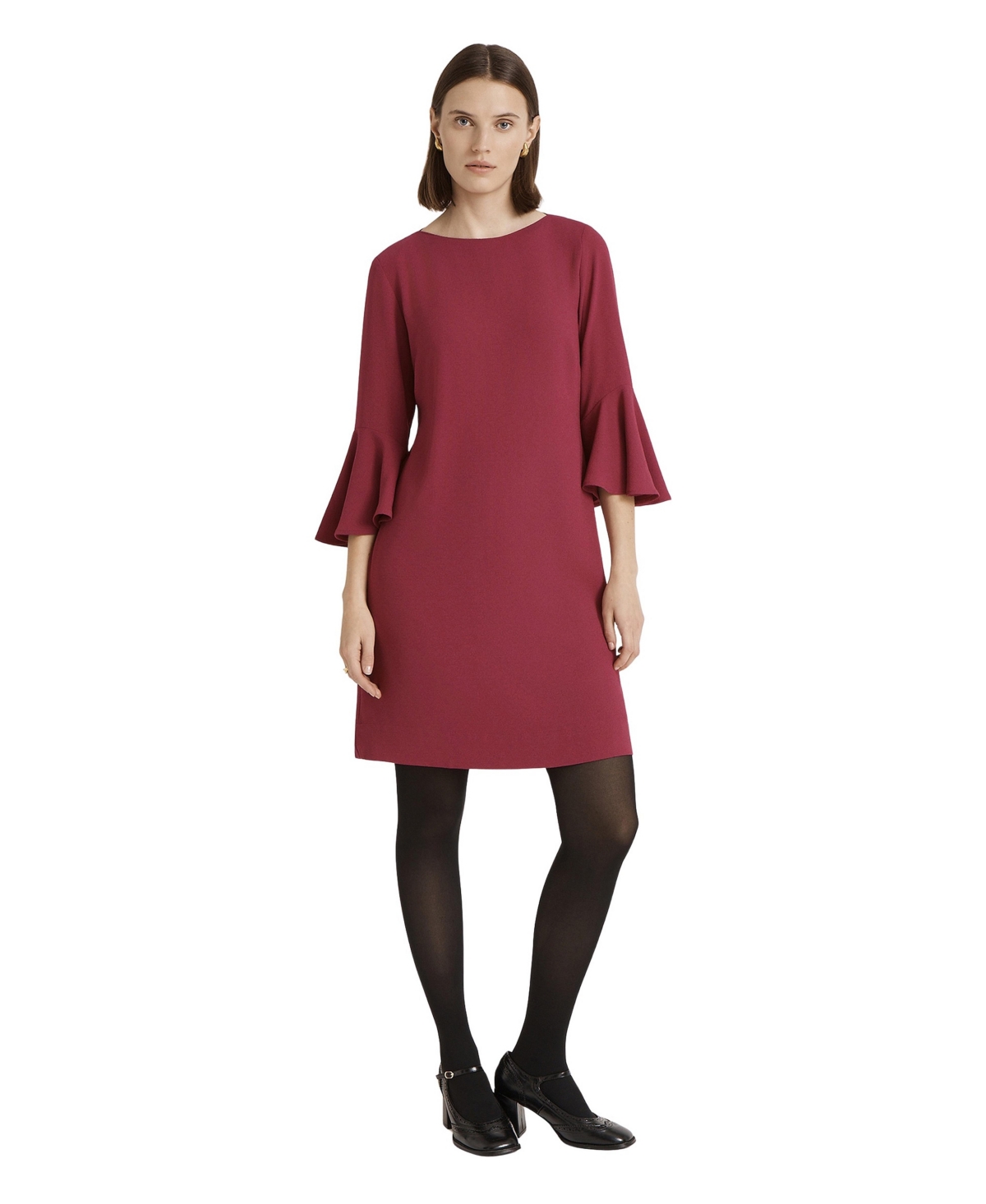Finery London Women's Izzy Rich Crepe Long Sleeve Short Dress