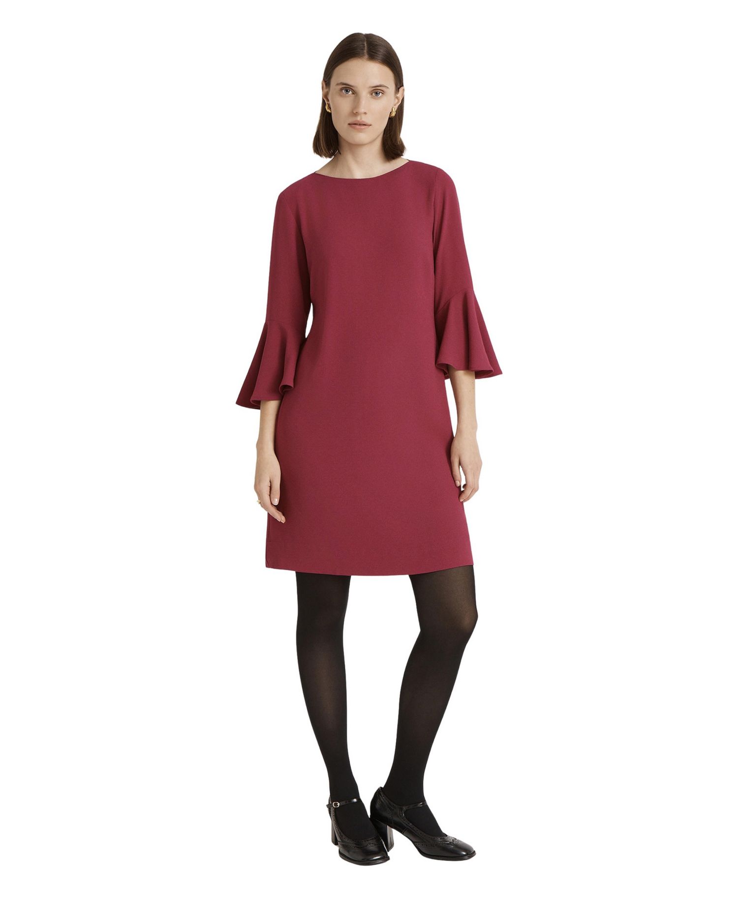 Women's Izzy Rich Crepe Long Sleeve Short Dress