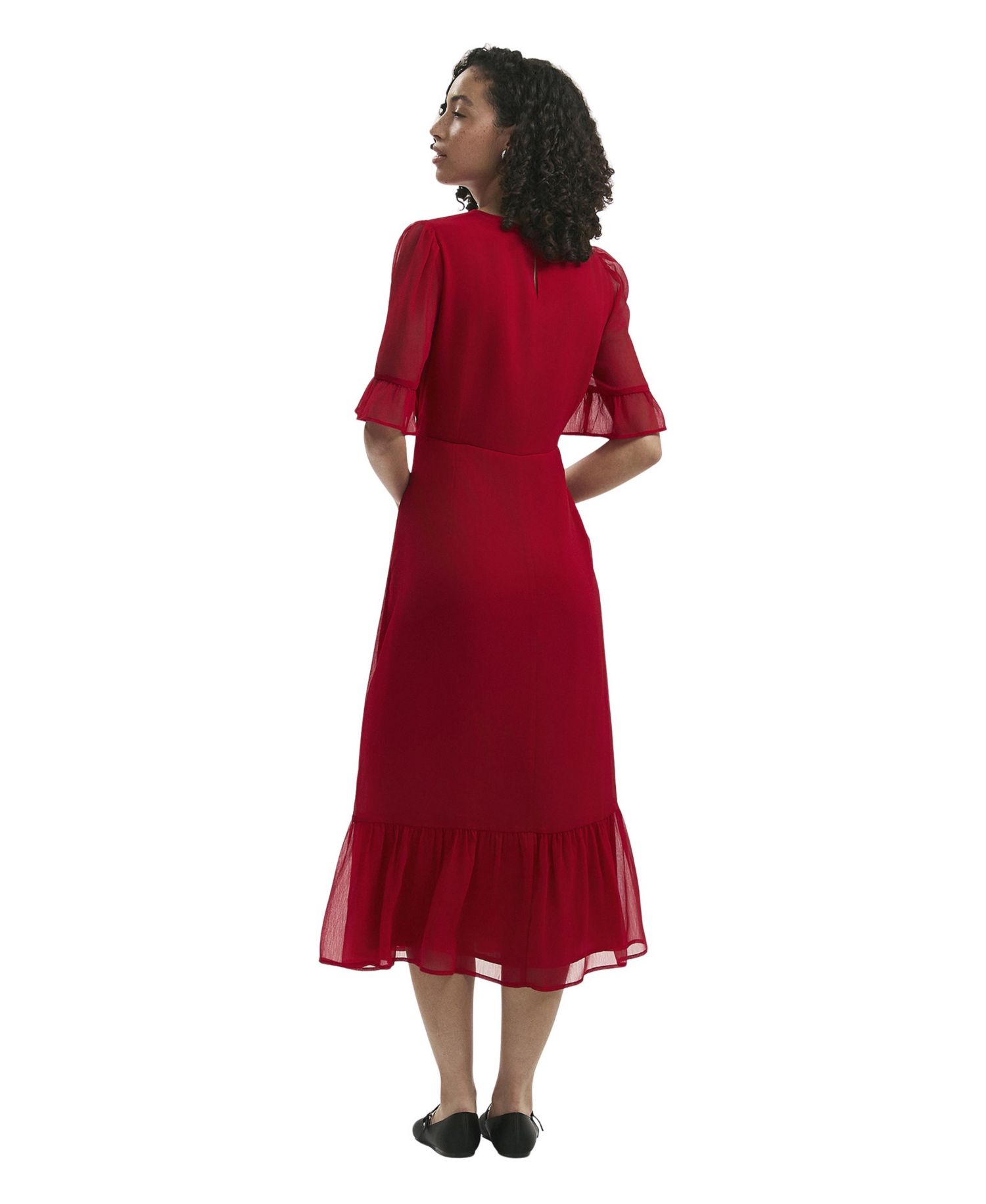 Women's Jennifer Short-Sleeve Chiffon Fit & Flare Midi Dress