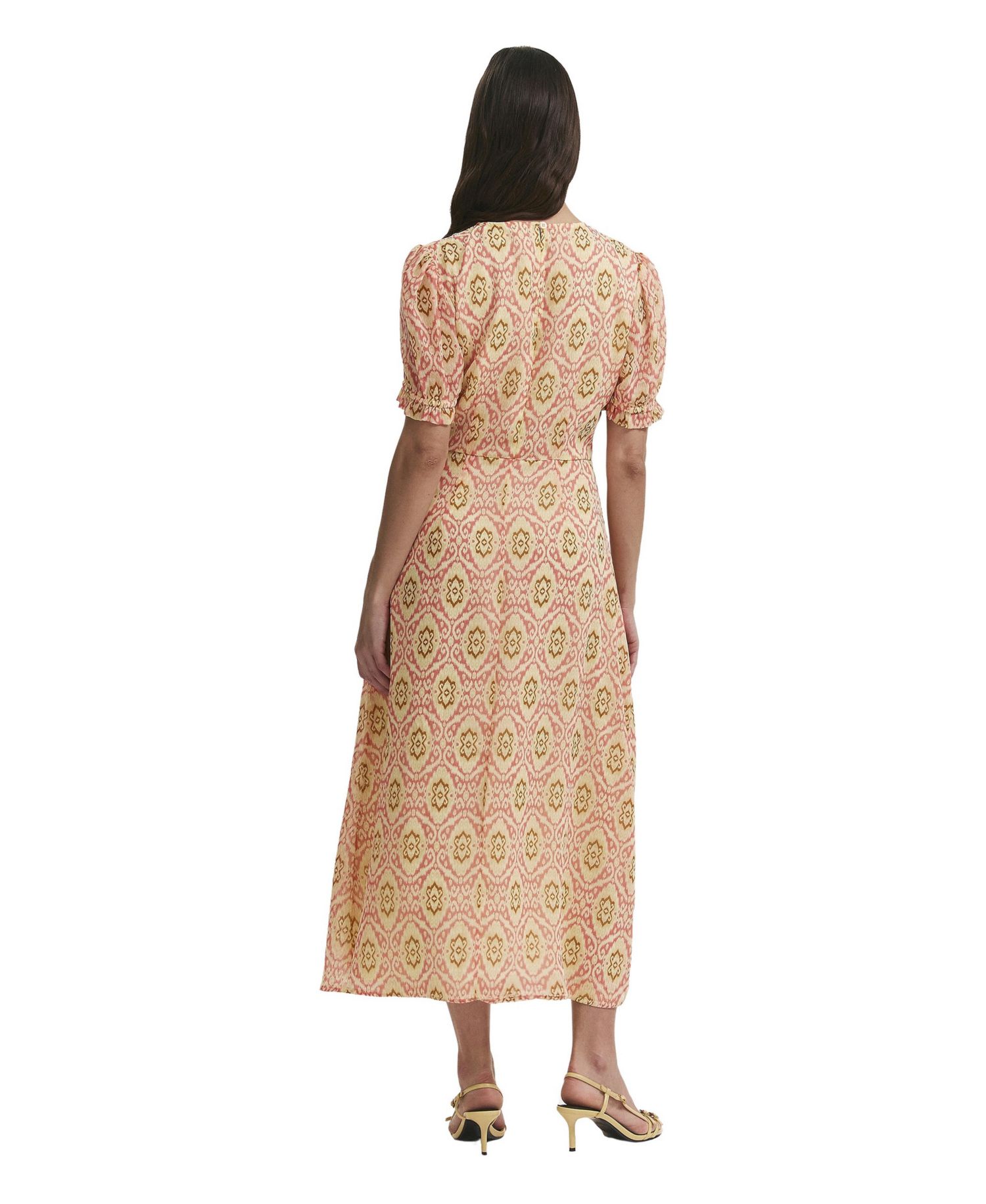 Women's Mela Ikat-Print Short-Sleeve A-Line Midi Dress
