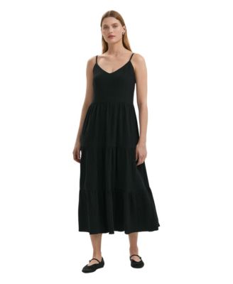 Women's Emmie Cotton Tiered V-Neck Midi Dress