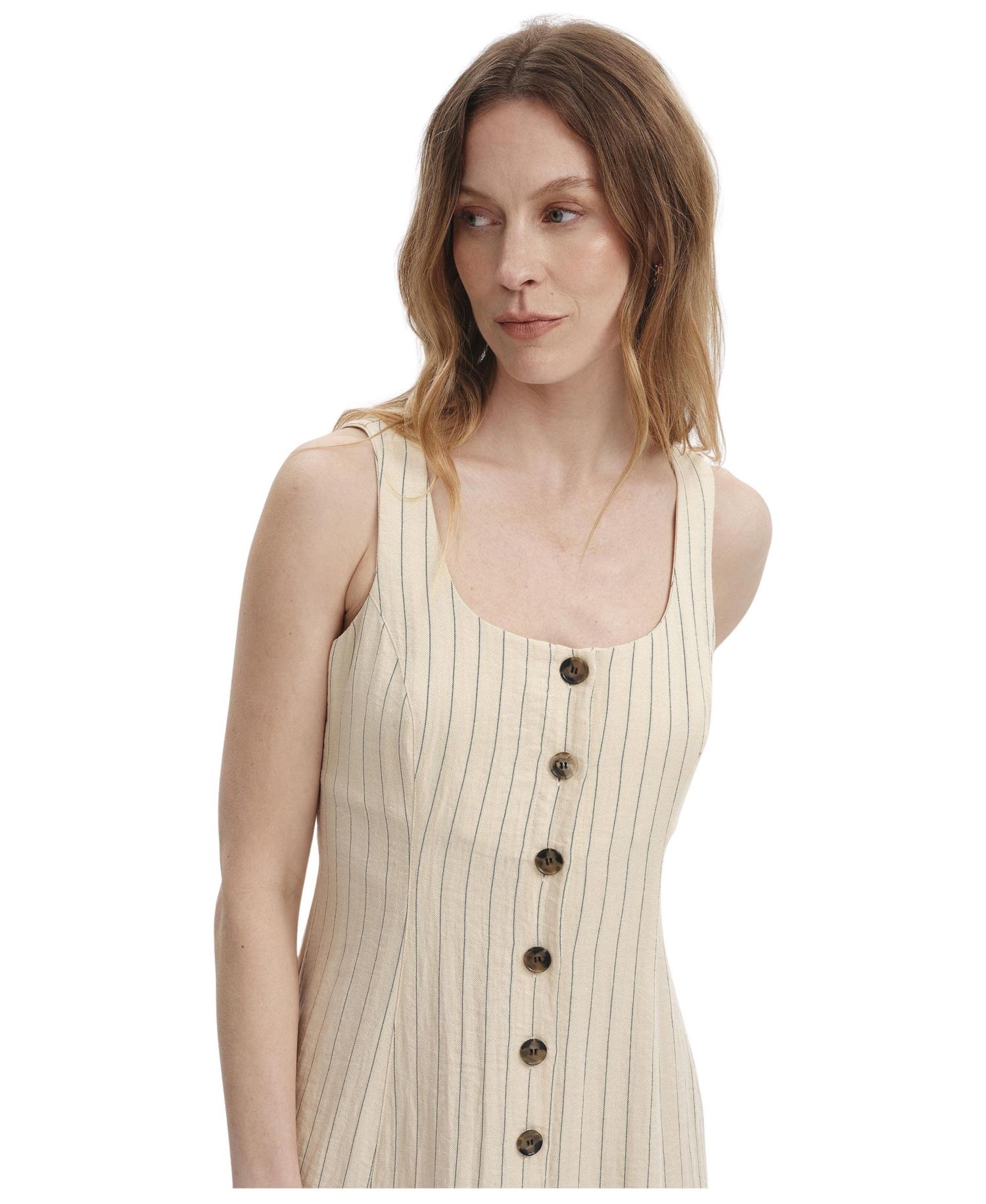 Women's Jillian Square Neck Sleeveless Midi Dress