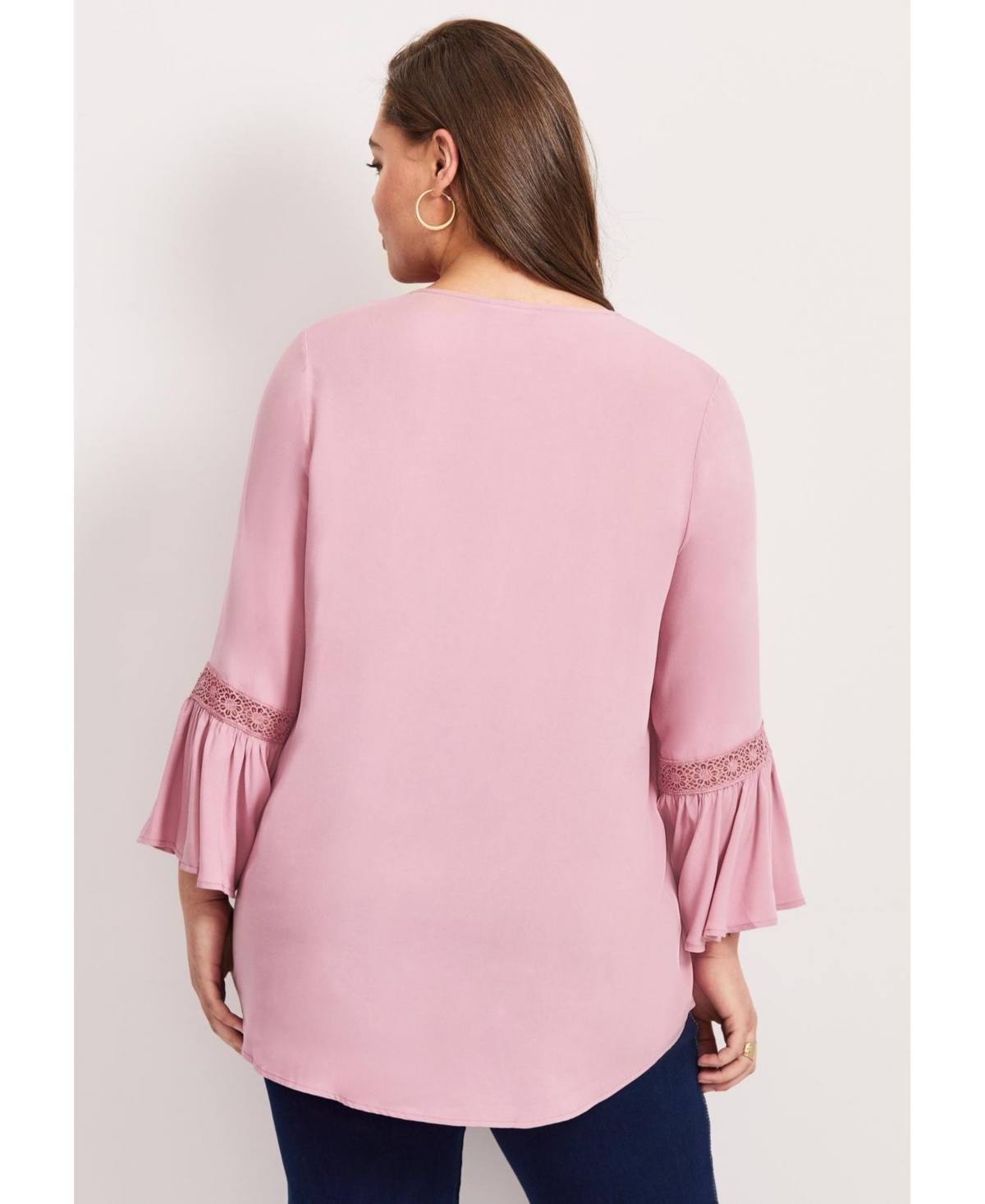 Avenue Women's Plus Lace Trim Tunic
