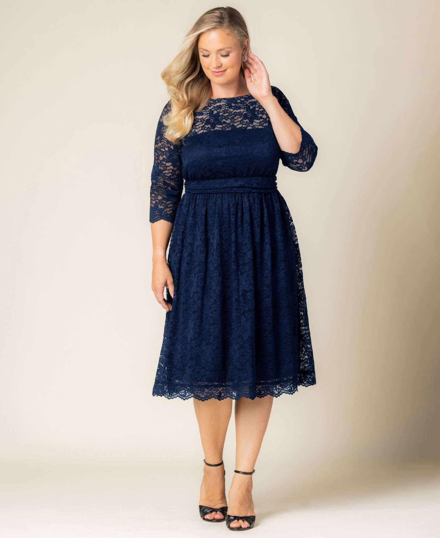 Women's Plus Size Luna Lace Cocktail Midi Dress