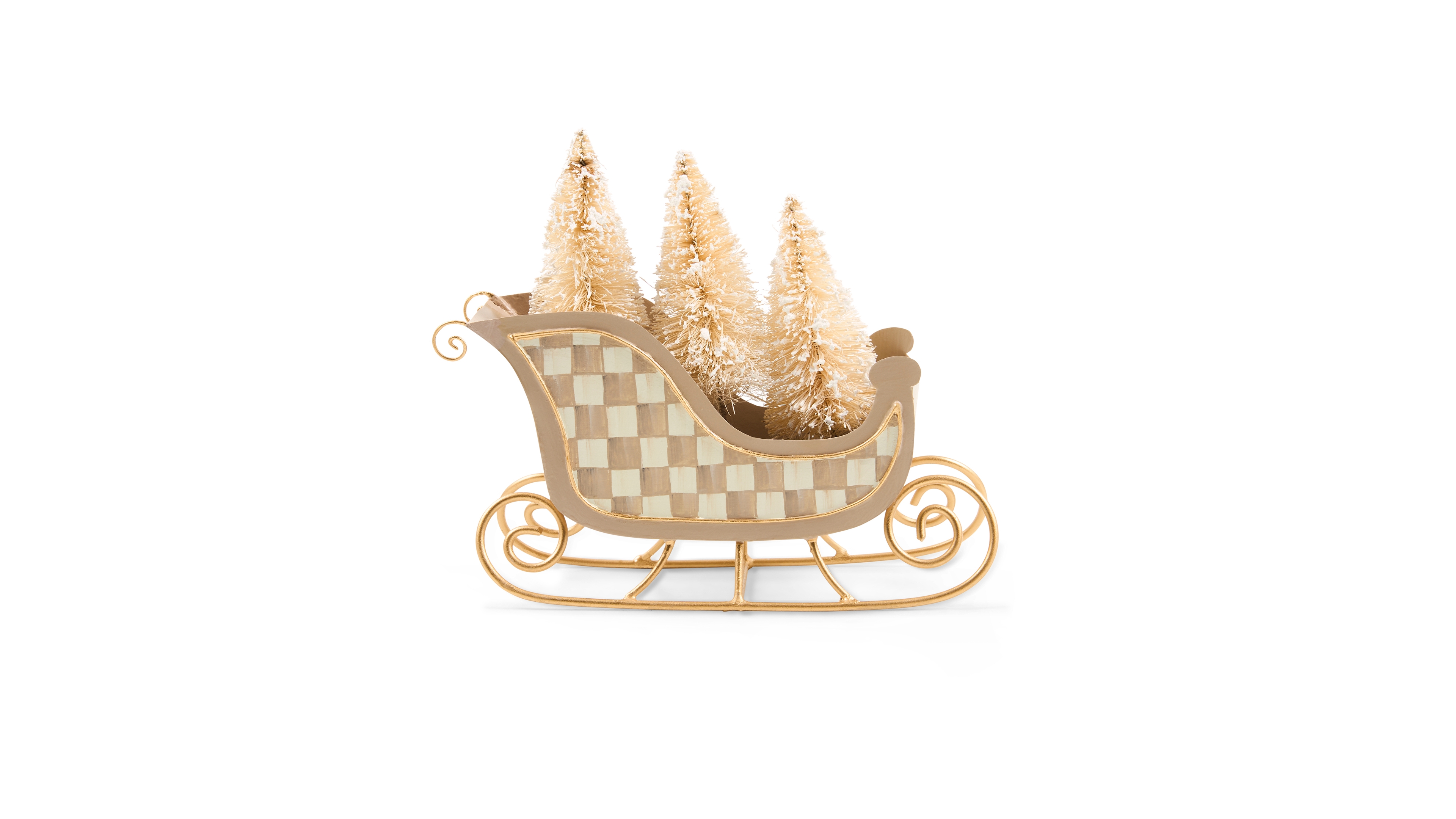 MacKenzie-Childs Natural Noel Tin Sleigh with Trees