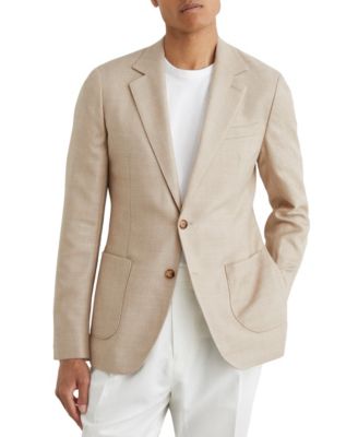 Men's Pelmet Wool-Blend Herringbone Single-Breasted Blazer