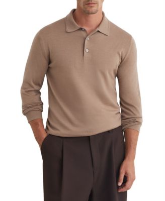 Men's Trafford Slim-Fit Long-Sleeve Merino Wool Polo Shirt
