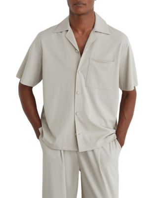 Men's Russo Stretch Cuban-Collar Short-Sleeve Shirt