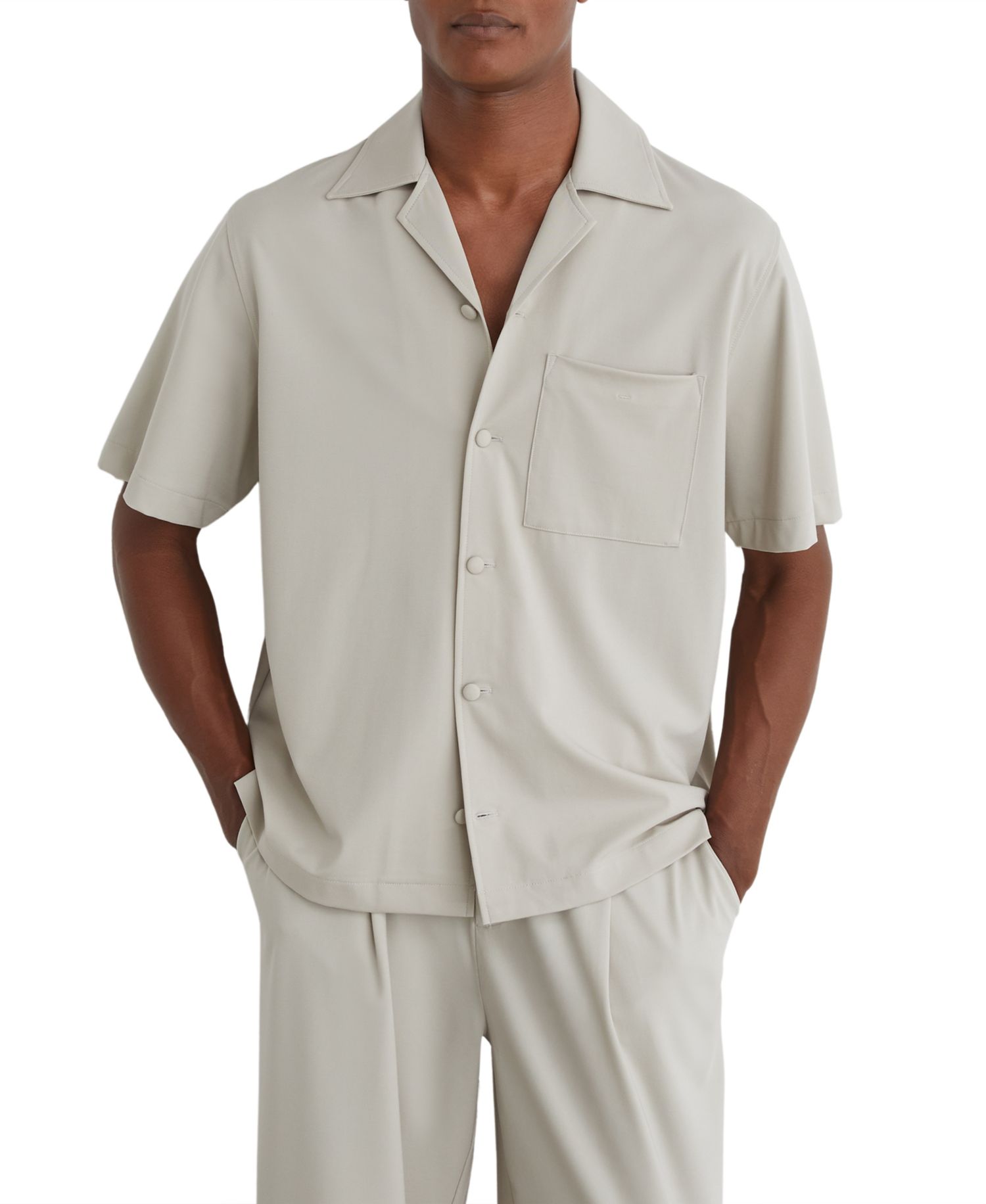 Men's Russo Stretch Cuban-Collar Short-Sleeve Shirt