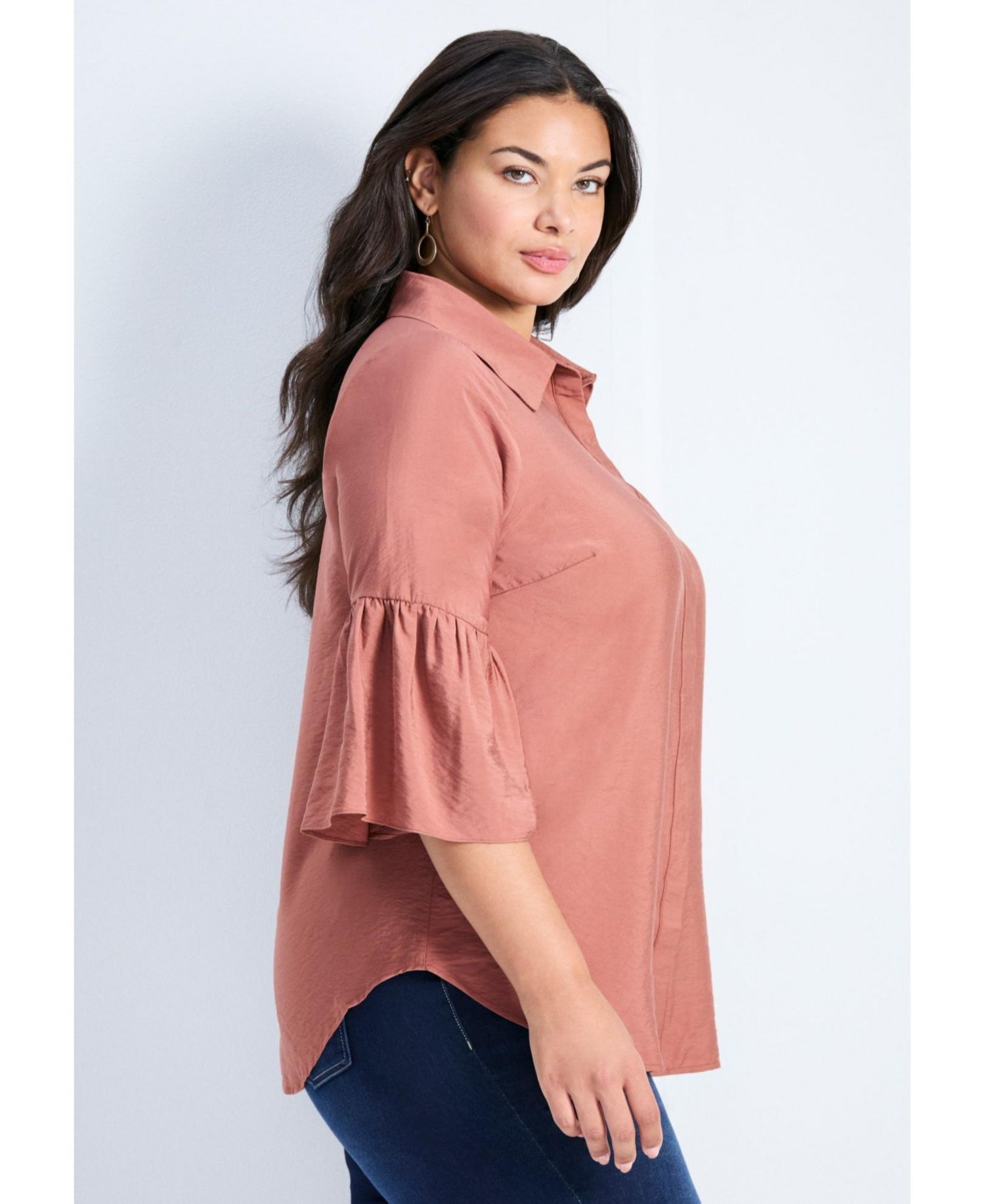 Women's Plus Size Sonia Bell Sleeve Shirt