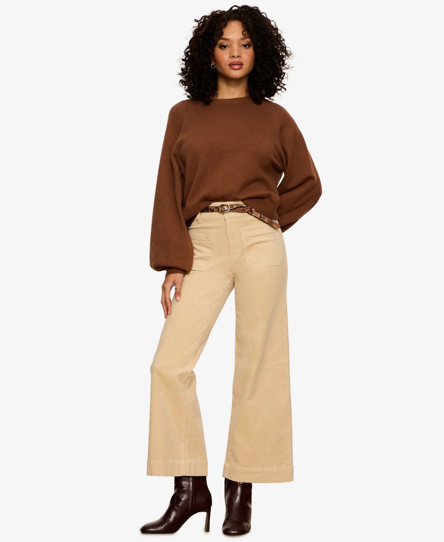 Women's Soft Popover Crewneck Long-Sleeve Sweater