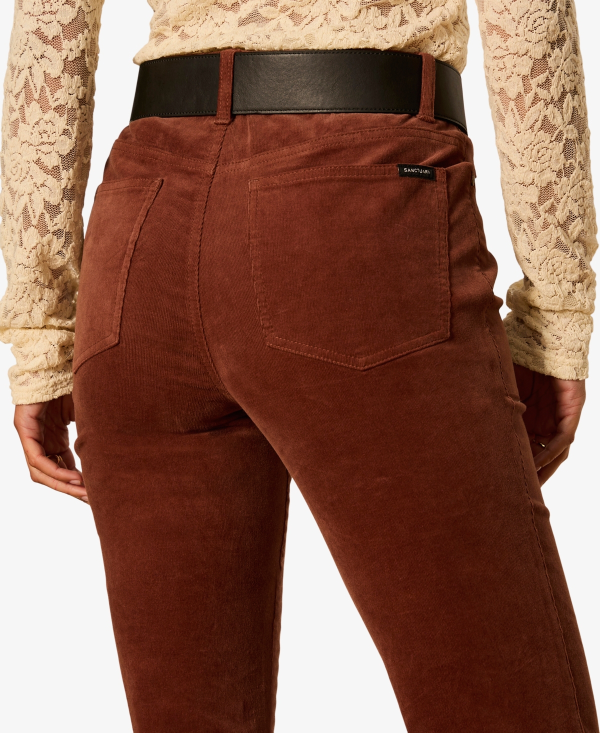 Sanctuary Women's Play Date Corduroy Mid-Rise Bootcut Pants