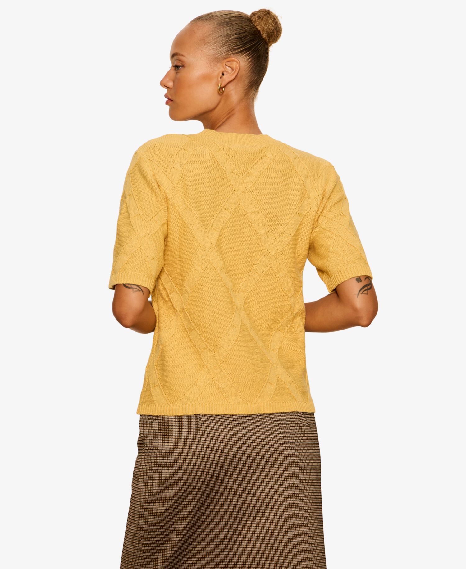 Petite Short-Sleeve Cotton Sweater T-Shirt