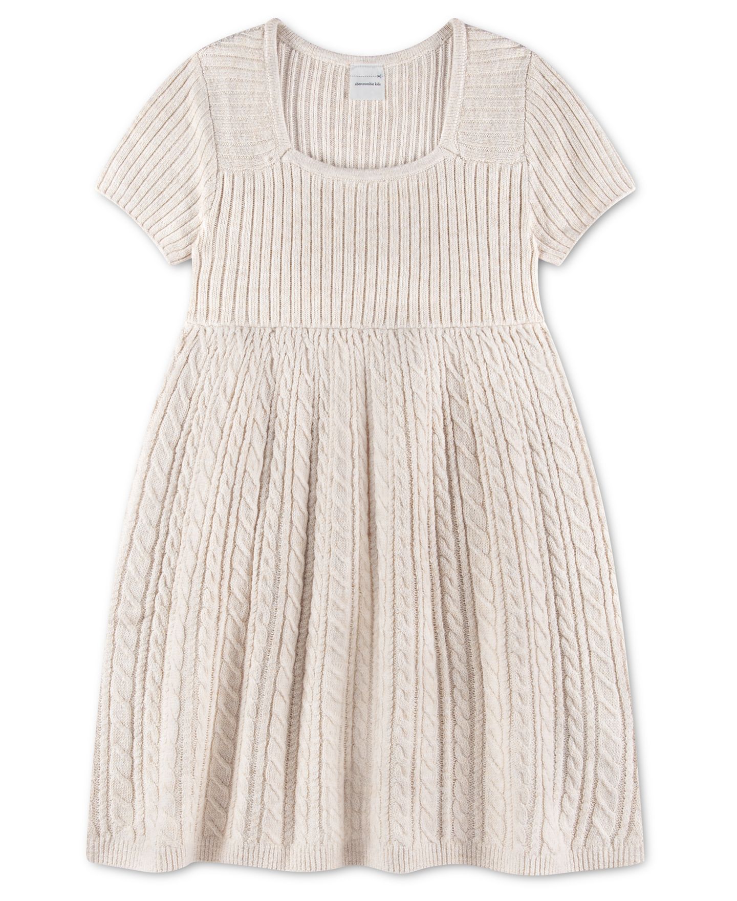 Платье abercrombie kids Short-Sleeve Babydoll Short-Sleeve Sweater Dress для девочек, цвет: Овсяный меланжевый — фото 1
