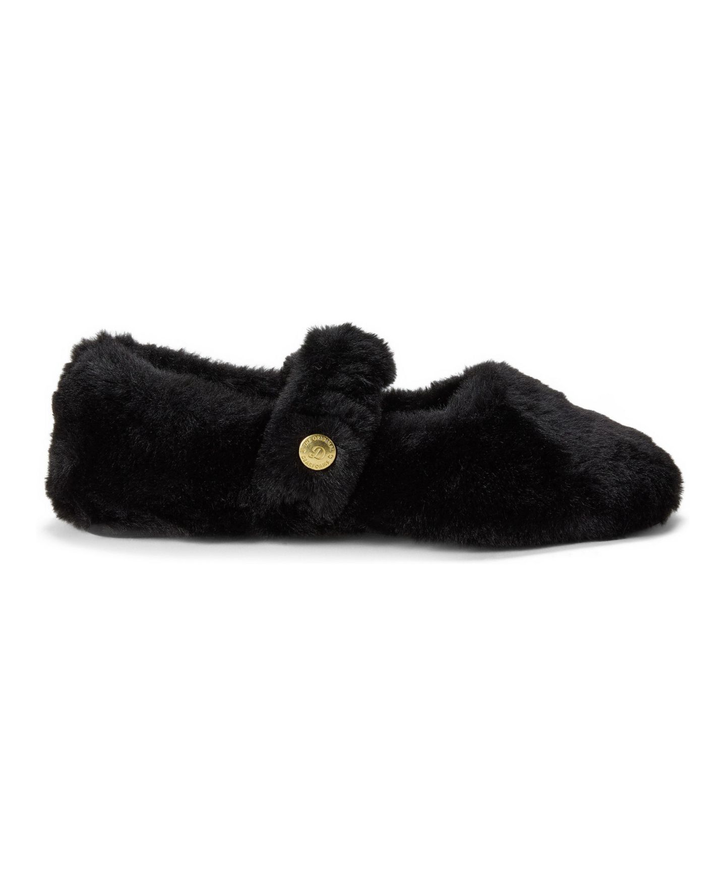 Женские тапочки Dearfoams Maryanne Luxe Teddy Maryjane Slippers, цвет: Чёрный — фото 2