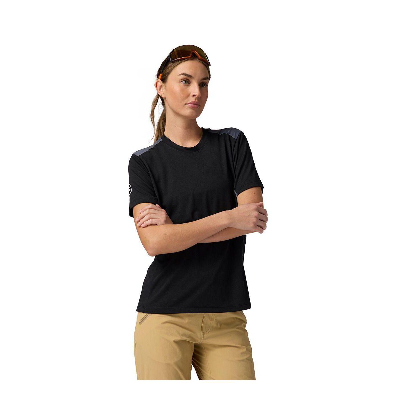 Женская футболка Backcountry BGA Slickrock Drirelease Tech T-Shirt Mountain Bike Jerseys Short Sleeve, цвет: Чёрный — фото 1