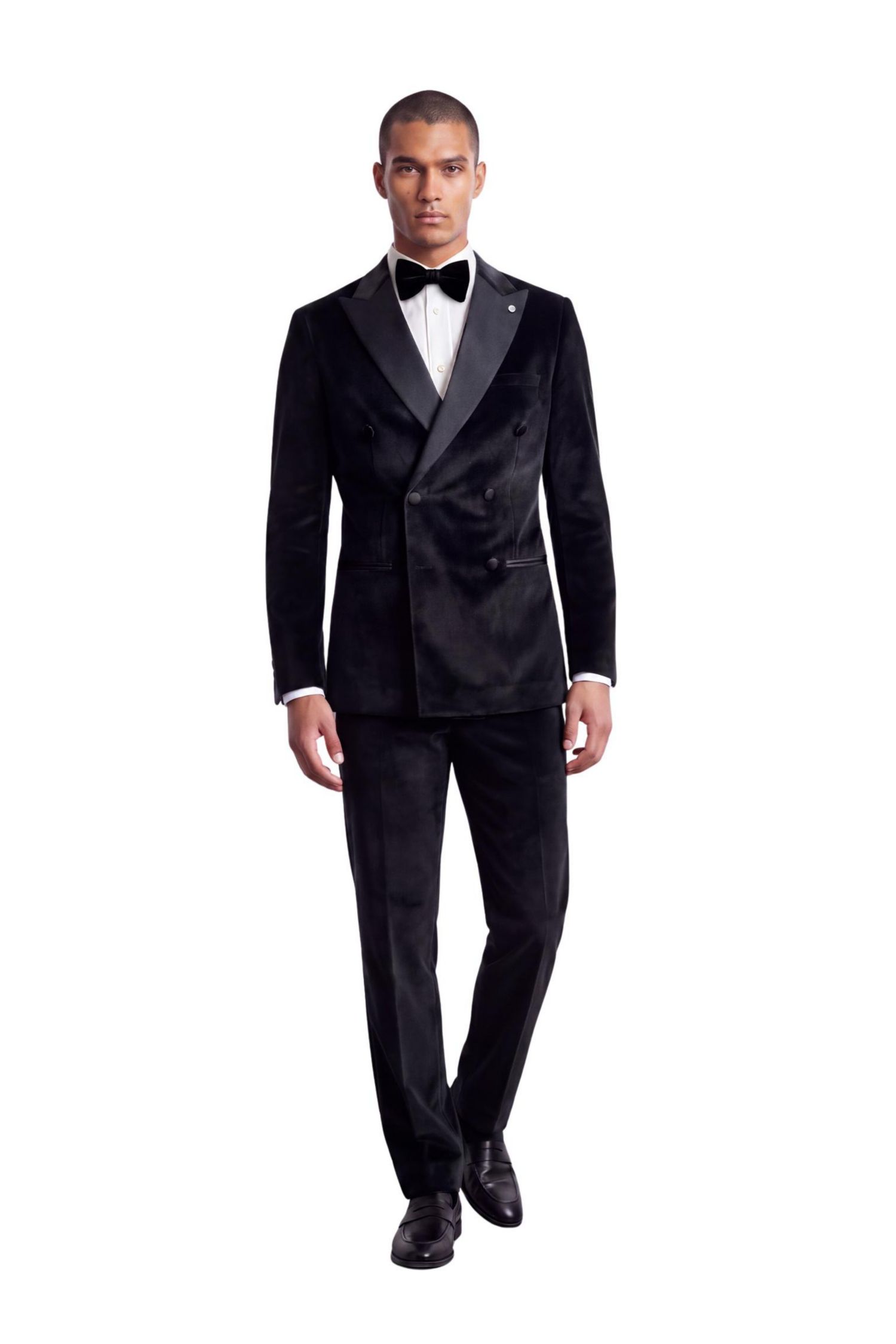 Men's Stallone Slim-Fit Velvet Tux Trouser