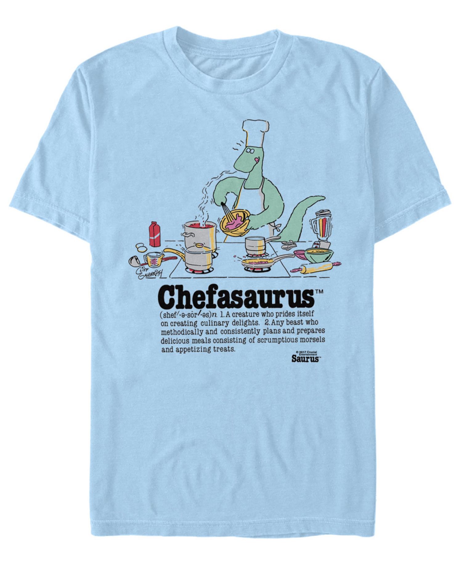 Men's Chefasaurus Graphic Crewneck Cotton T-Shirt