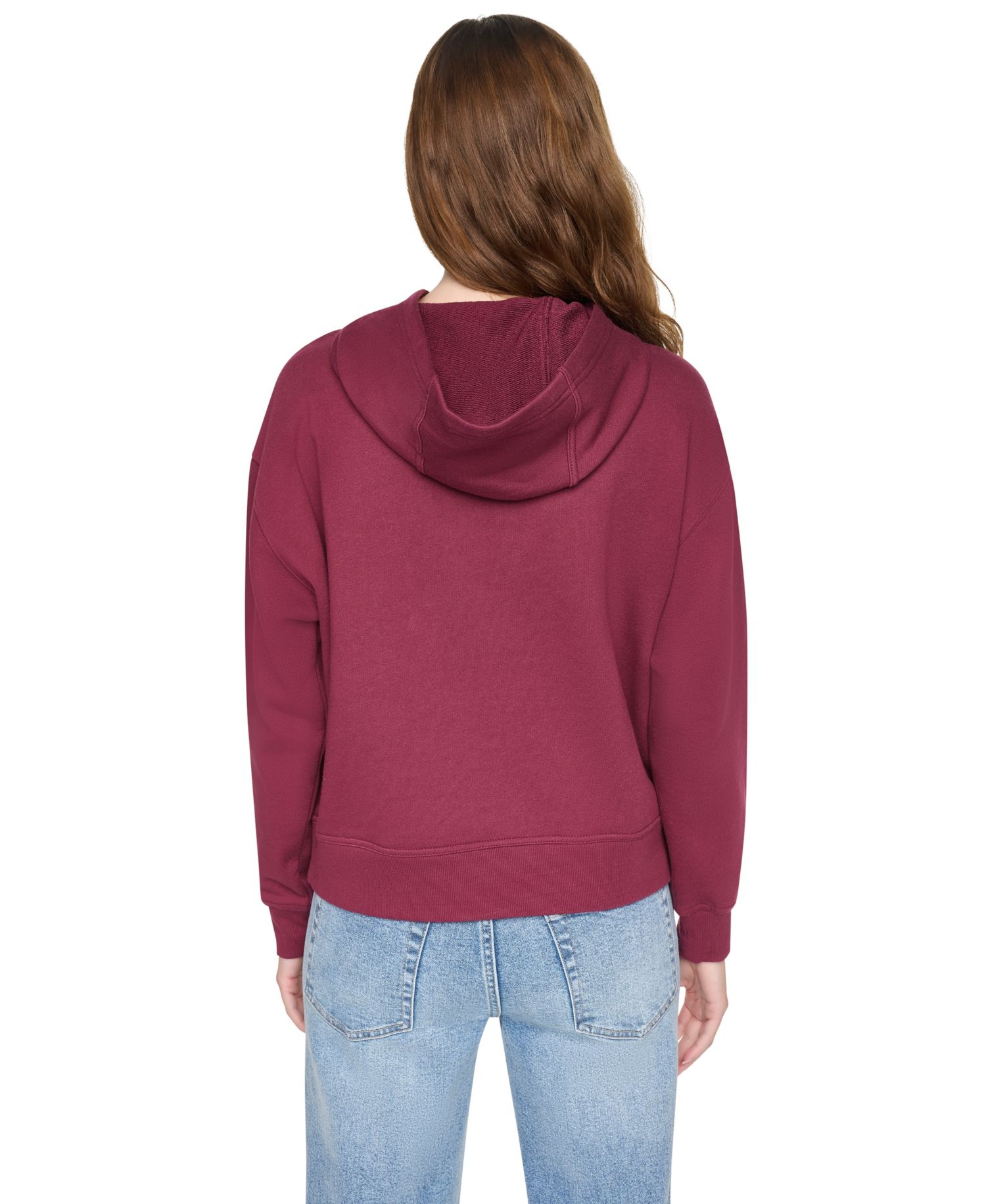 Women's Long-Sleeve Rhinestone-Logo Puff-Graphic Hoodie