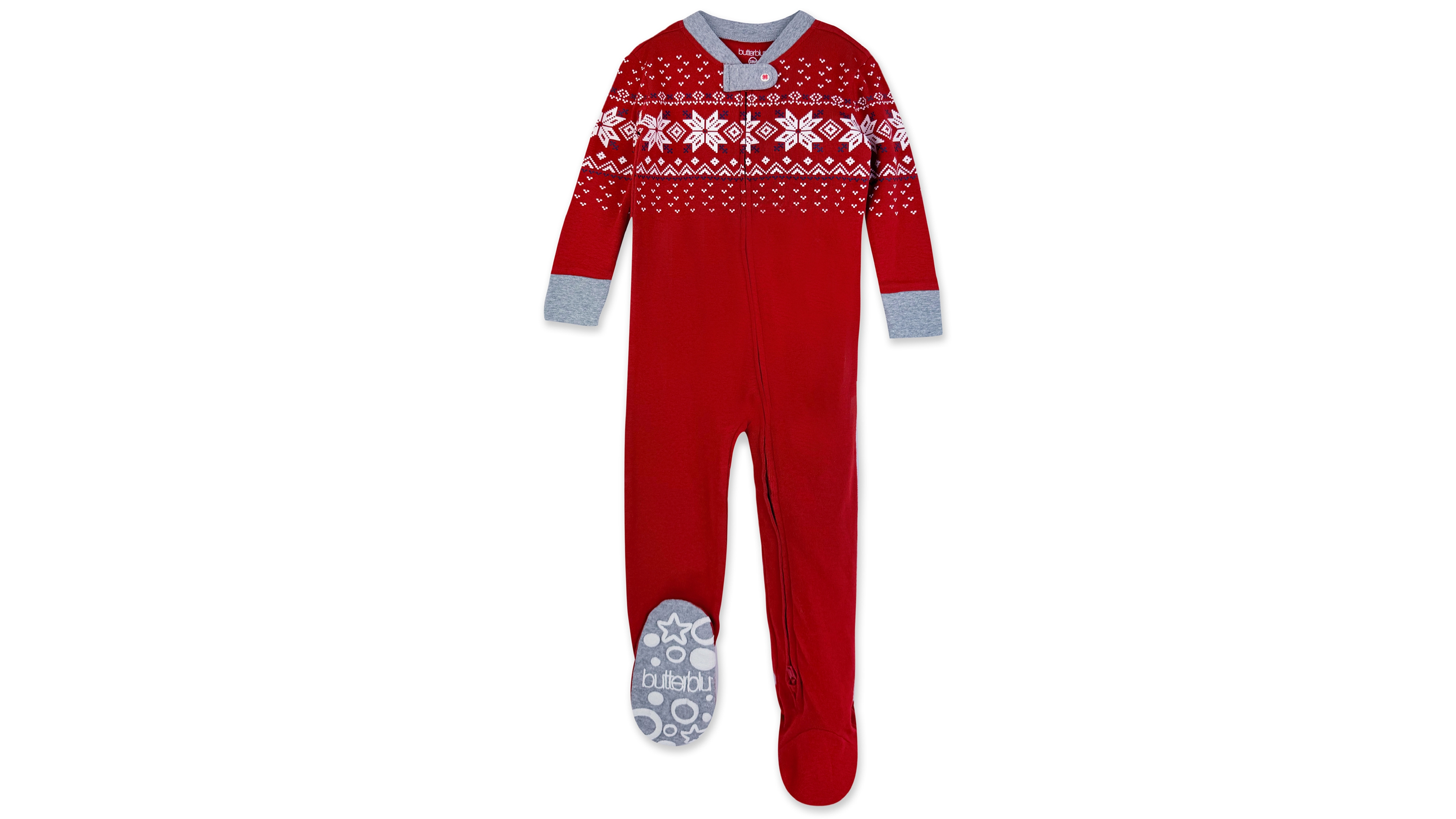 butterblu Baby Boys' and Girls' Festive Holiday Print Footed Sleep Play