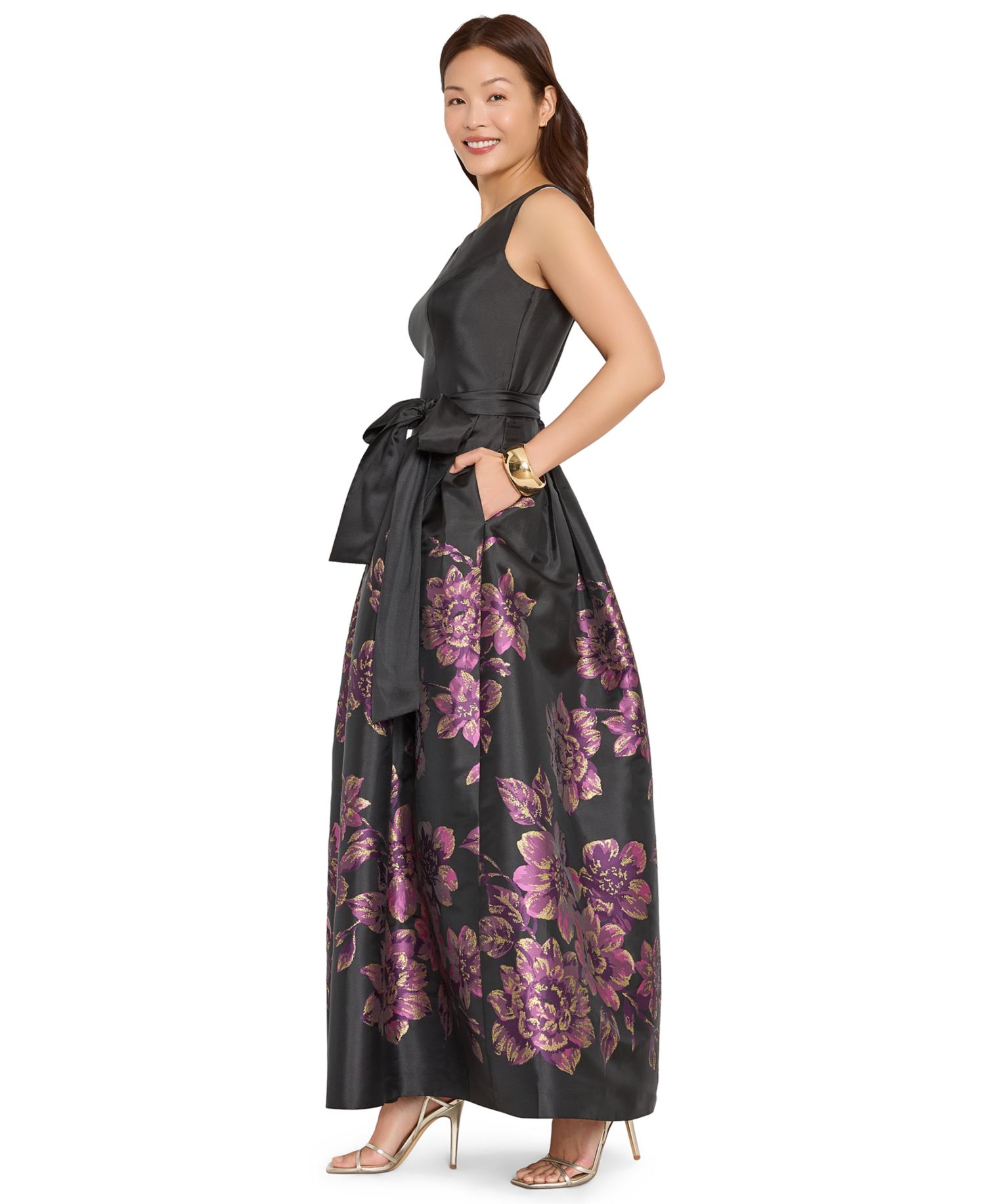 Women's Floral Sleeveless Gown