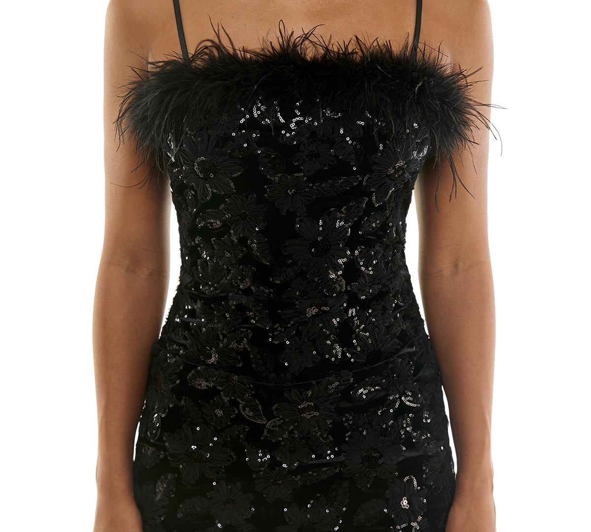 Katia Rae Juniors' Sequin Velvet Square Neck Mini Dress