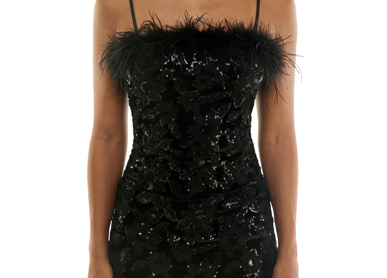 Juniors' Sequin Velvet Square Neck Mini Dress