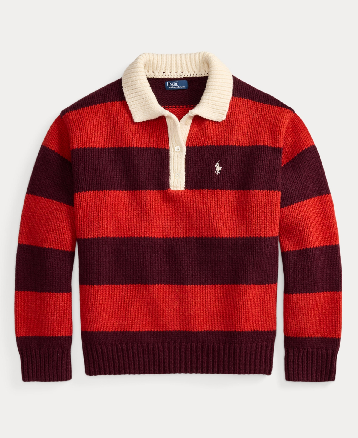 Polo Ralph Lauren Women's Striped Wool-Blend Rugby Sweater