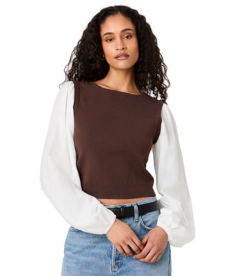 Women's Shirting Combo Long-Sleeve Top