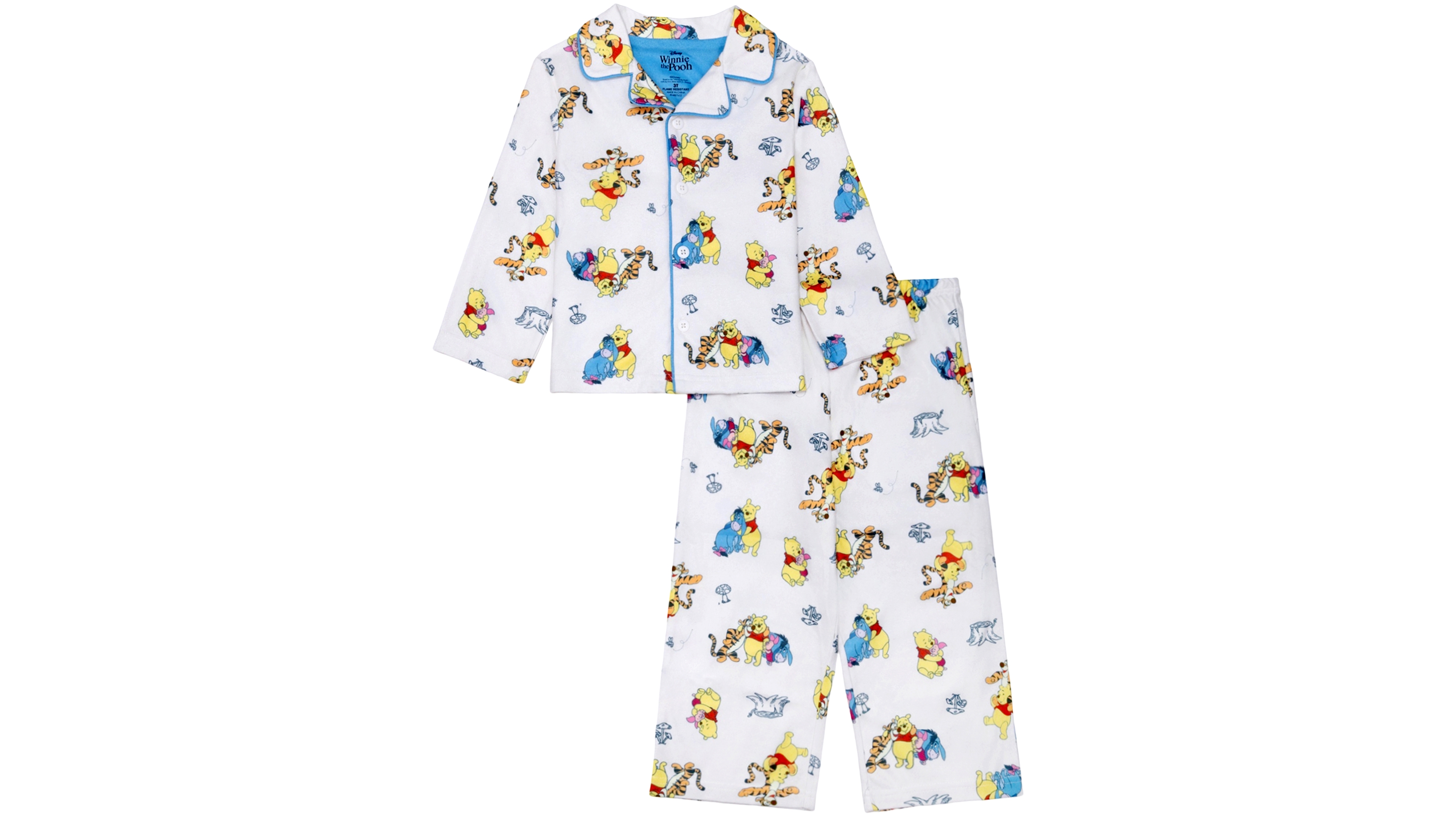 Ame Toddler Boys' 2T-4T Winnie the Pooh Fun Friends Coat Style Pajama, 2-Piece Set