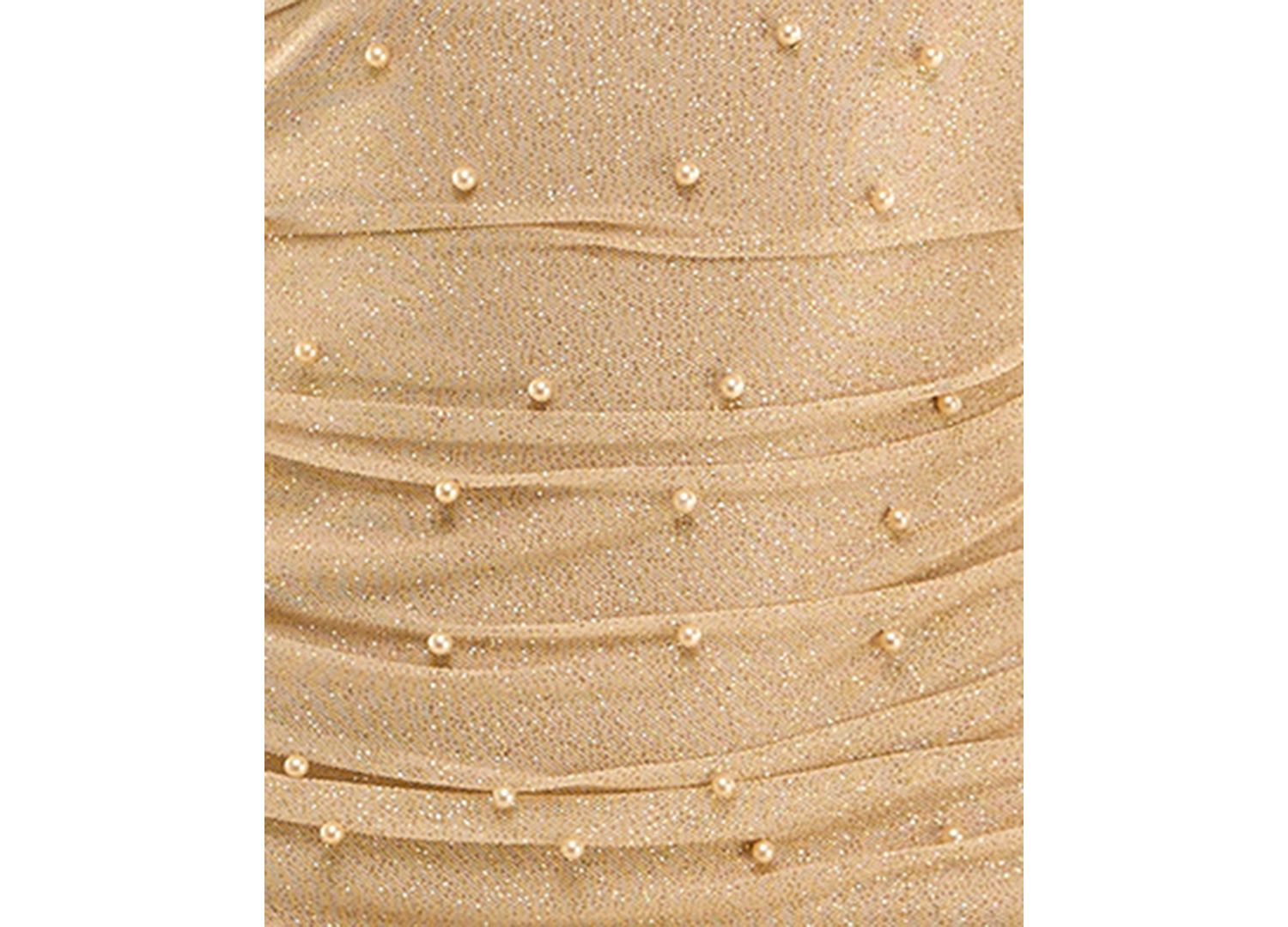 Juniors' Imitation Pearl and Glitter Long Sleeve Body-Con Dress