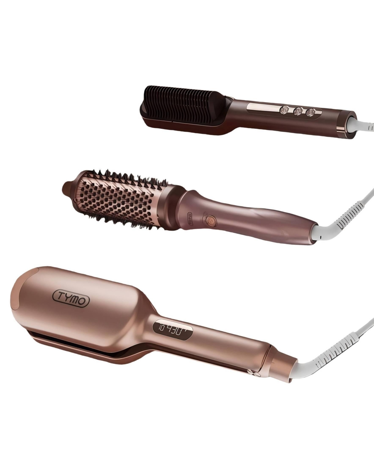 Tymo Beauty Limited Edition Set - Rovy Waver and Ring Plus Straightener and Stylux Thermal Brush - Brown