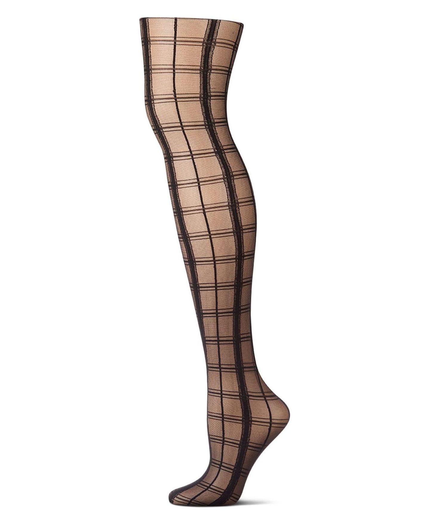 Женские колготки MeMoi Sheer Plaid Tights, цвет: Чёрный — фото 5