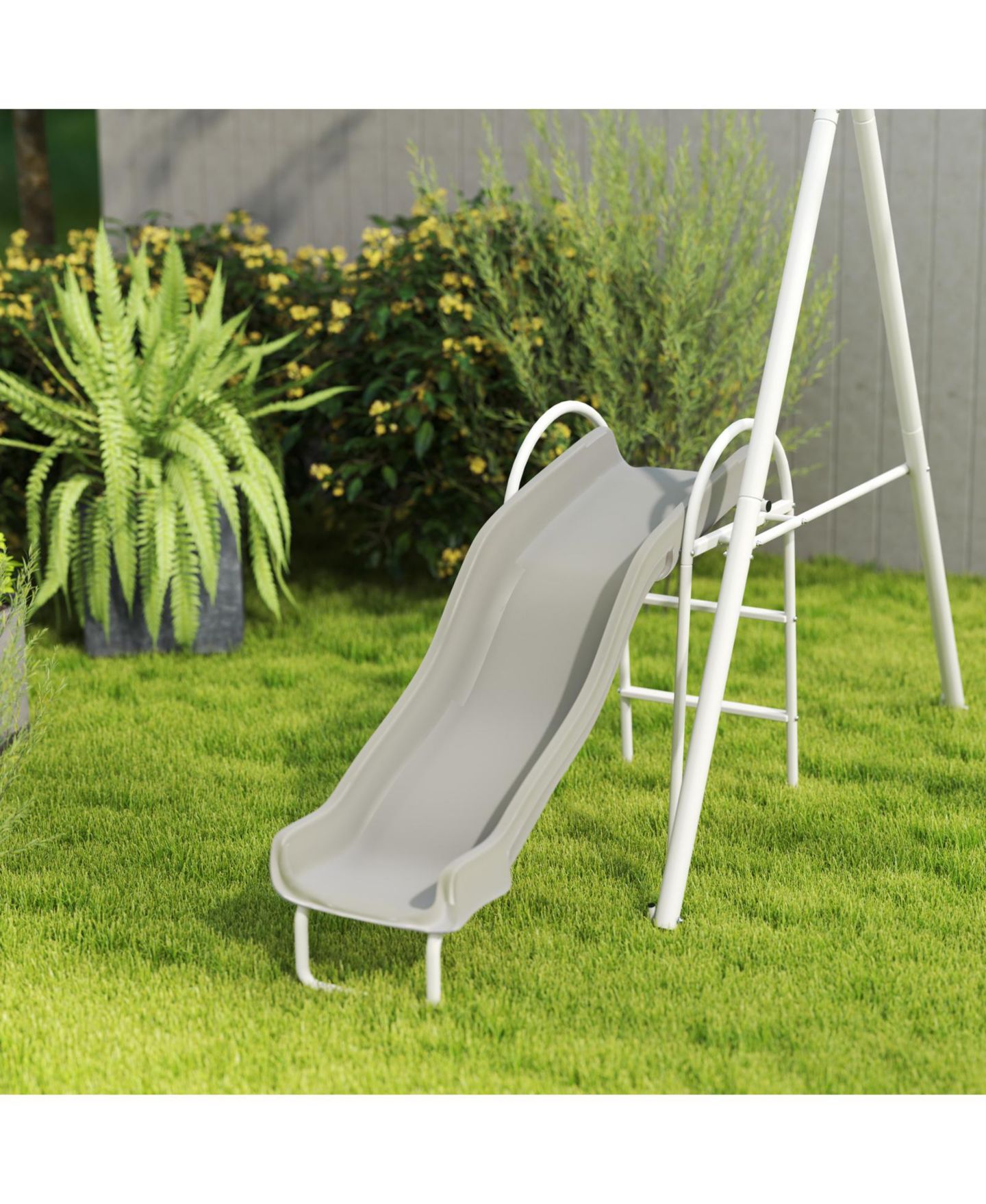 Детские игрушки Glintex 5-in-1 Kids Swing Set with Slide, Saucer Swing and Glider, цвет: Серый — фото 8
