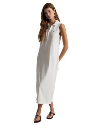 Women's Stretch-Cotton Sleeveless Polo Dress