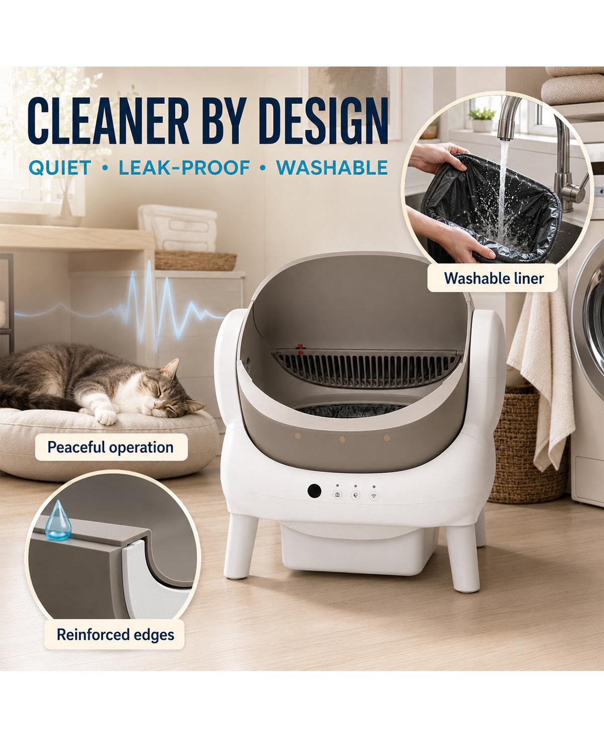 Cumrige WiFi Self-Cleaning Litter Box for Multiple Cats