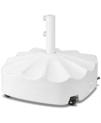 123lb Capacity Fillable Mobile Umbrella Base for Patio, Deck, 4 Wheels - Wavy Design 