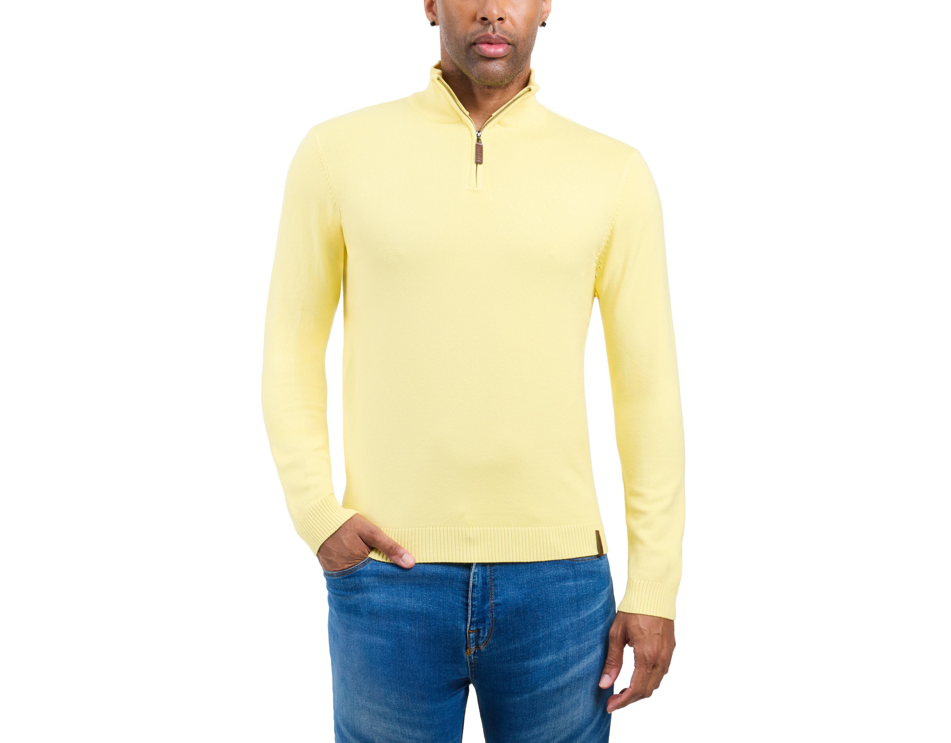 Spring + Mercer Men's Quarter Zip Mock Neck Sweater