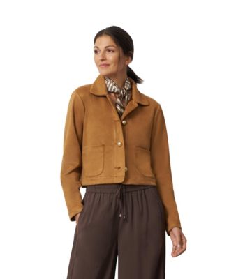 Women's Knit Sueded Cropped Jacket