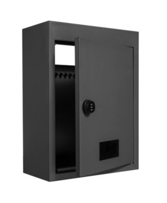 Through The Wall Drop Box 12.5x6.3x16.9" Mailbox with Code Lock