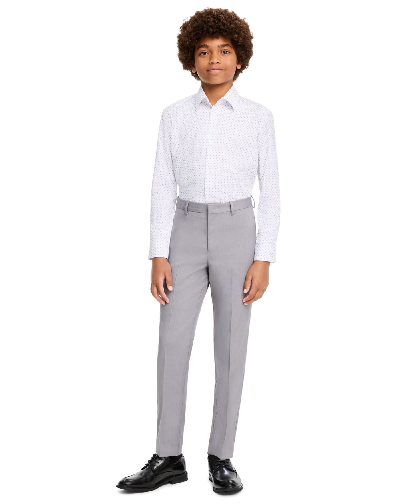 Рубашка Michael Kors Long-Sleeve Spread-Collar Floral Dress Shirt для мальчиков, цвет: Белый / Бордовый — фото 2