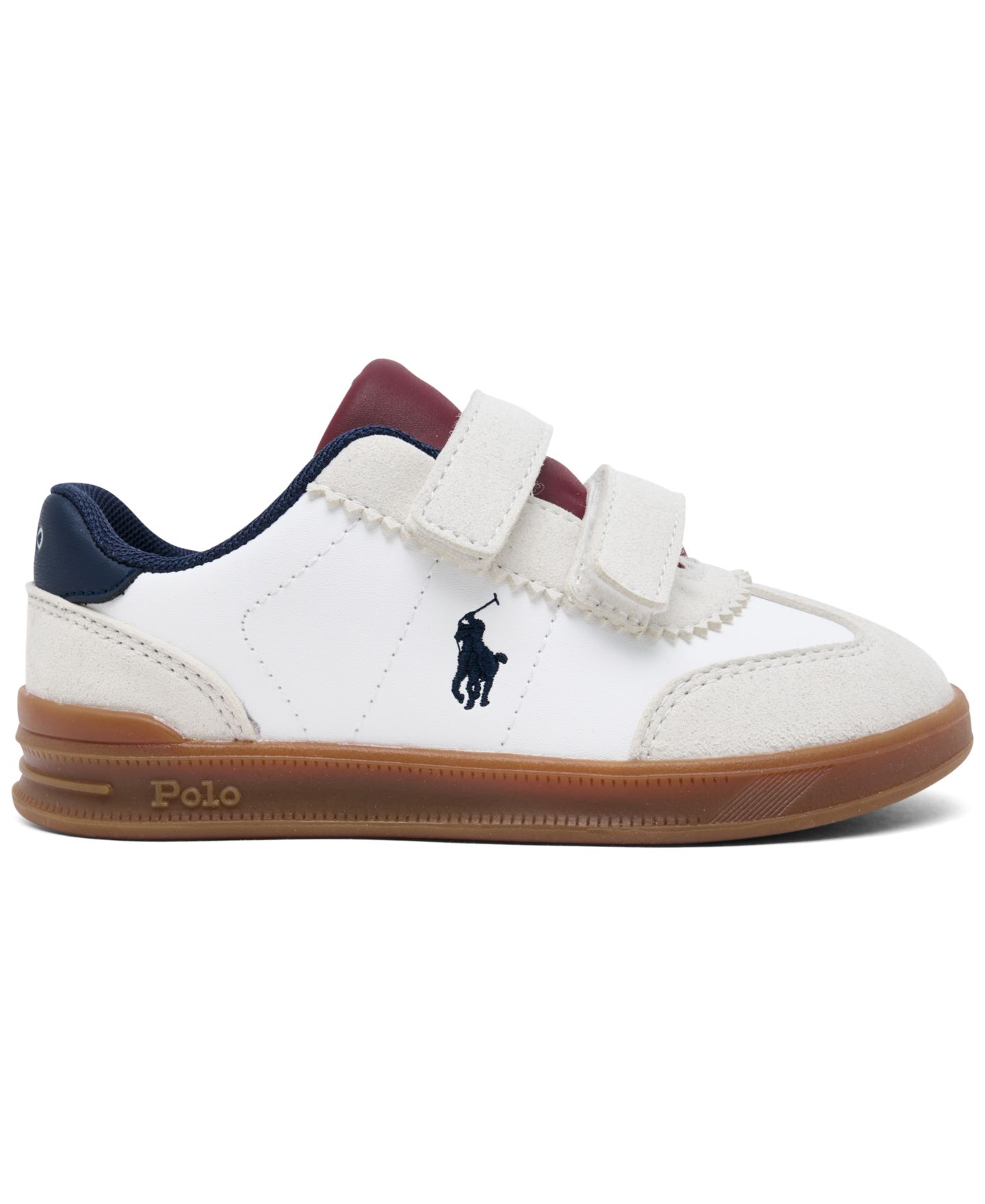 Детские кеды Polo Ralph Lauren Hollis EZ на резинках, Finish Line, цвет: Белый / Серебристый — фото 2