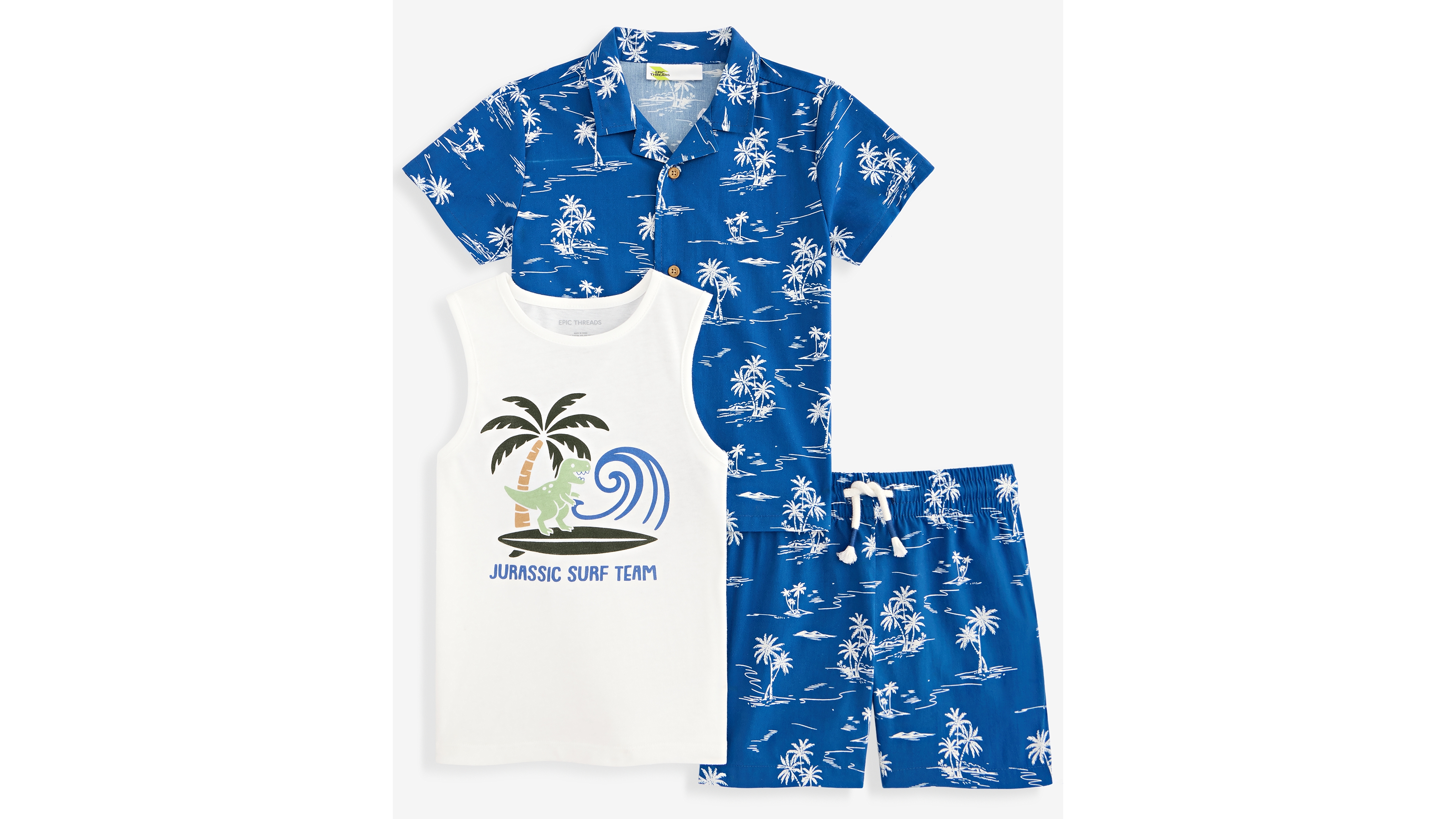 Epic Threads Toddler Boys' 12M-5T Button-Down Shirt, Tank Top and Shorts, 3-Piece Set, Macy's Exclusive
