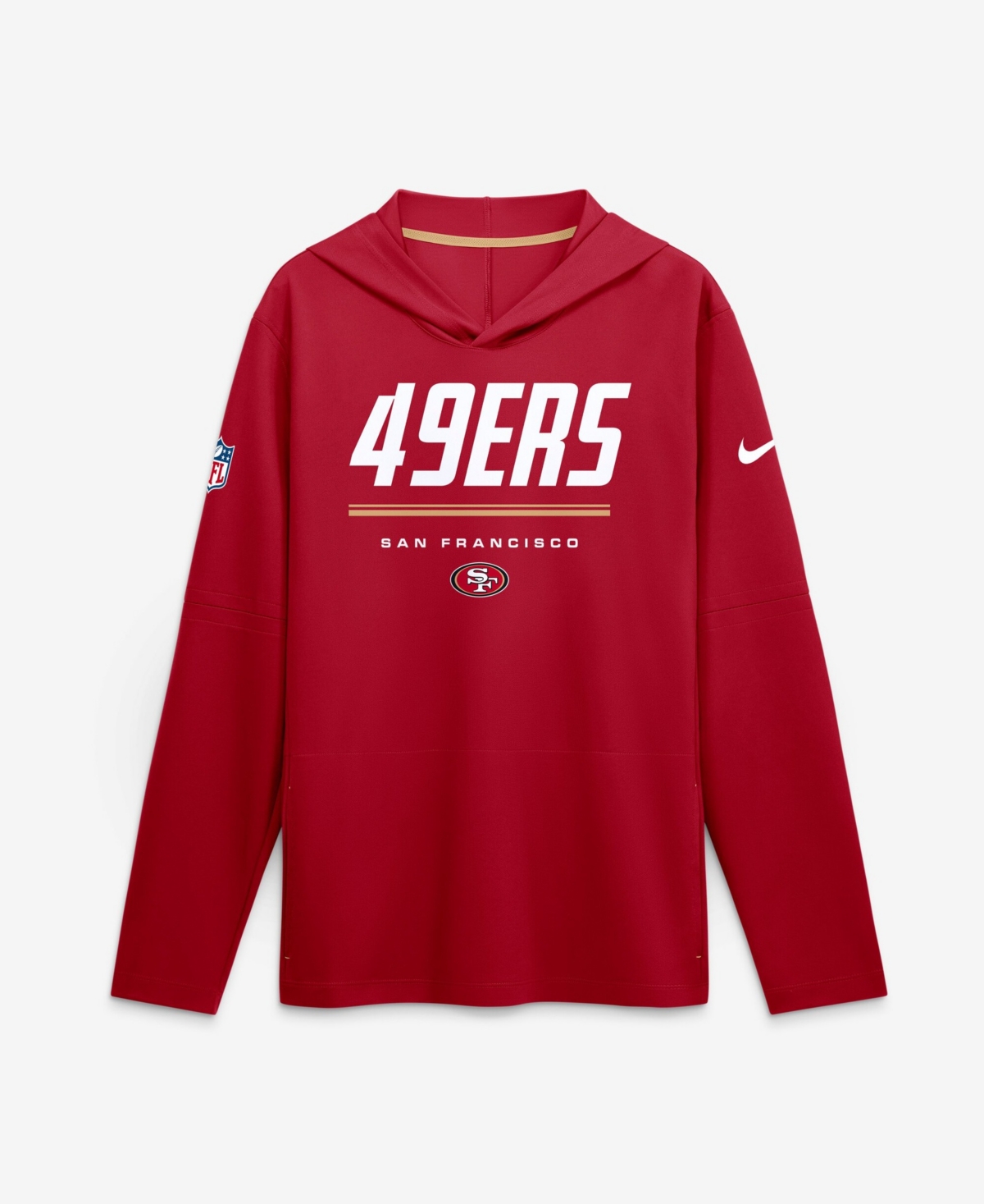 Men's Nike Scarlet San Francisco 49ers Big & Tall Sideline Game On Lightweight Hooded Long Sleeve Dri-FIT Top