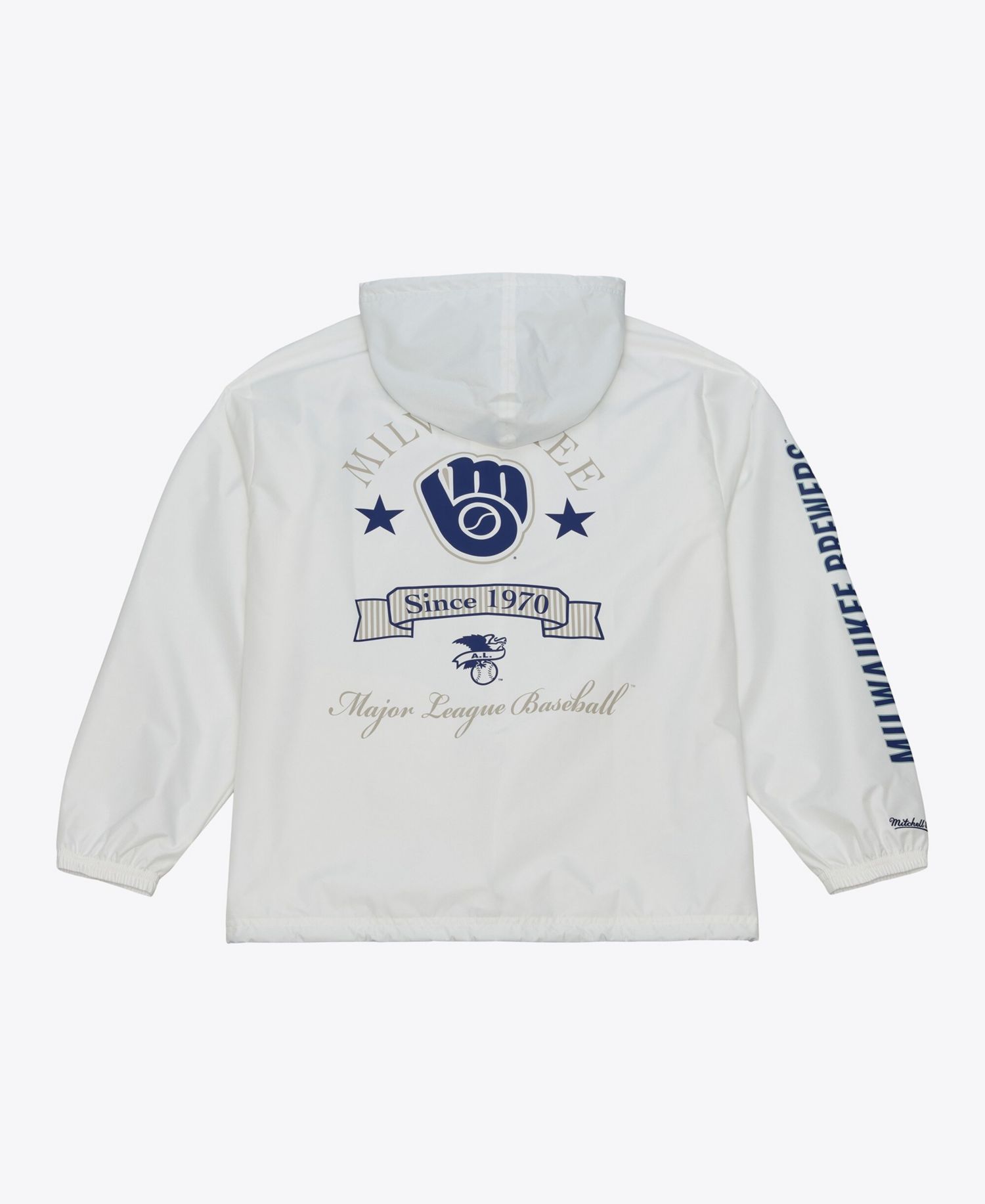 Men's Milwaukee Brewers Yacht Rock Hooded Full-Snap Windbreaker Jacket