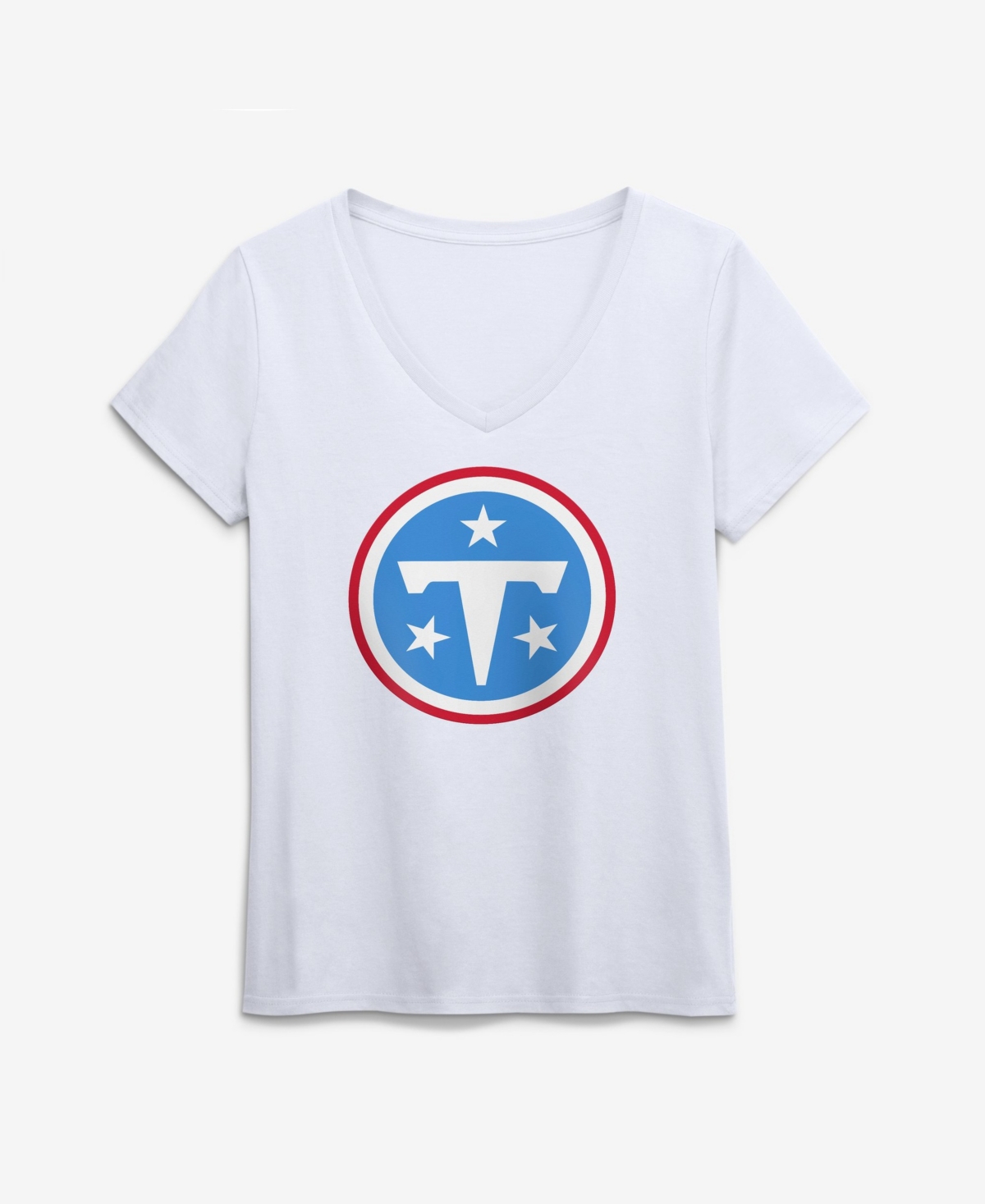 Logo Athletic Women's Tennessee Titans V-Neck Short-Sleeve T-Shirt - White
