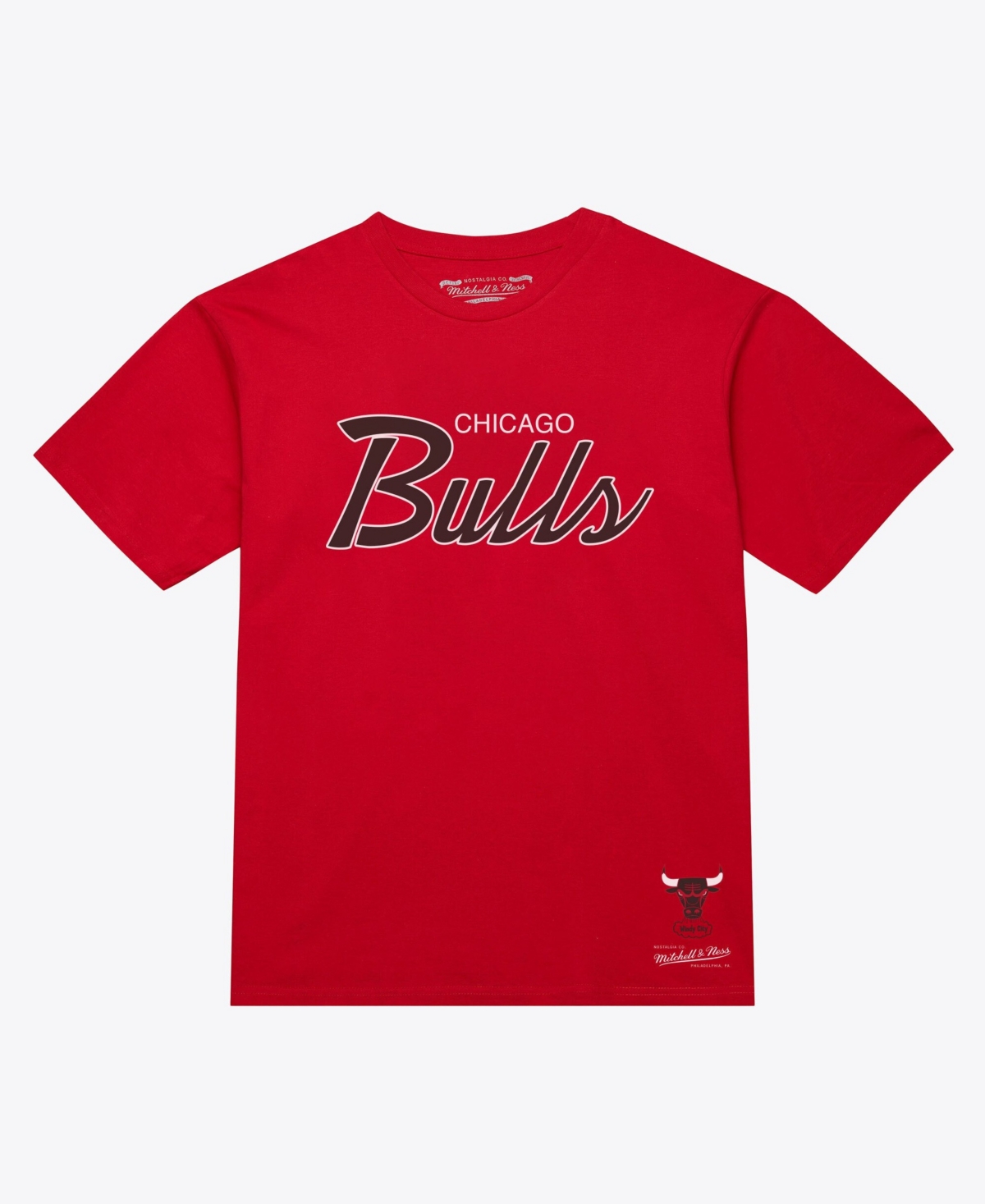 Mitchell & Ness Men's Chicago Bulls Vintage Wordmark Printed Graphics T-Shirt - Red