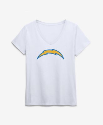 Women's Los Angeles Chargers Primary Logo V-Neck Screen Print Graphics T-Shirt
