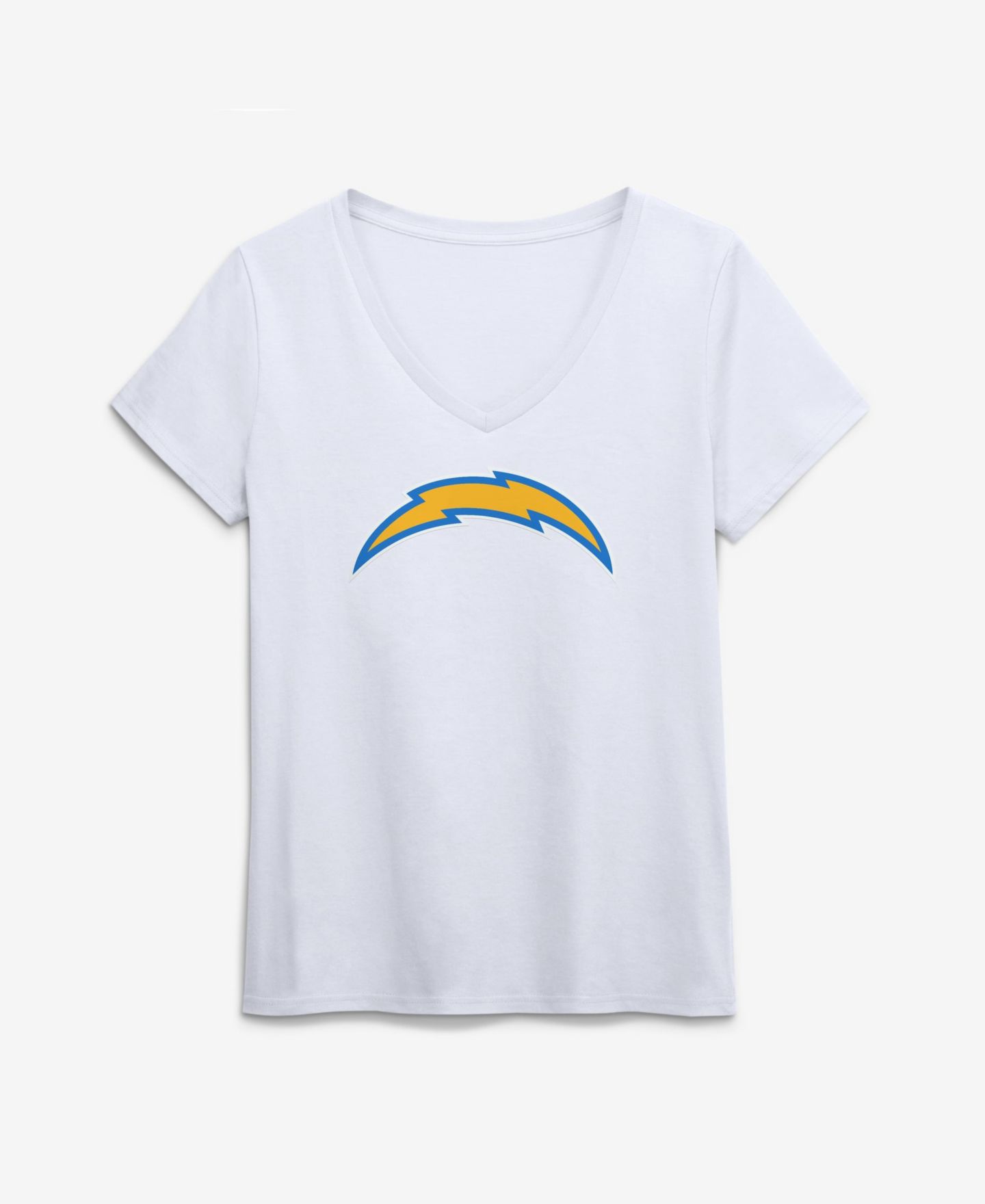 Женская футболка Logo Athletic Los Angeles Chargers Primary Logo V-Neck Screen Print Graphics — фото 1